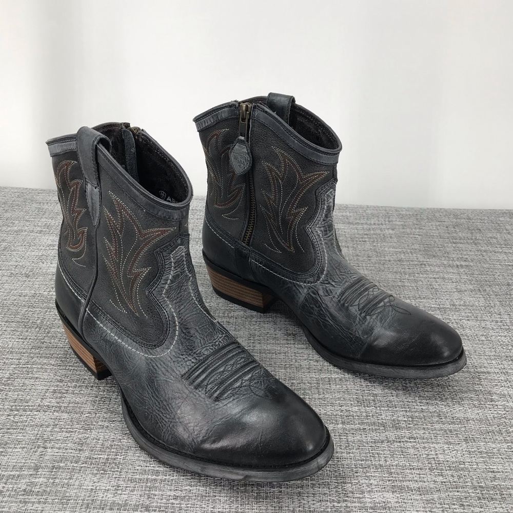 Ariat Unbridled 10007965 Gray Side Zip Western Ankle Boot Womens US 10B,EU 41.5